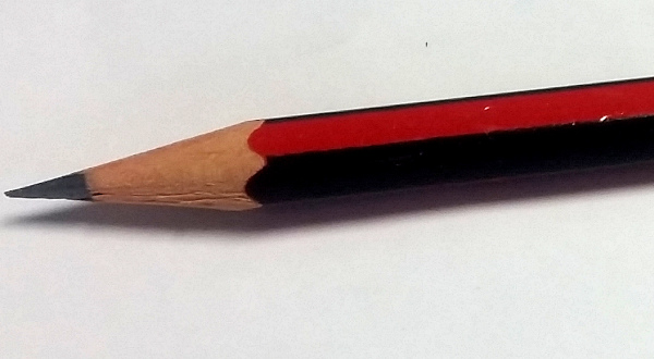 Typical wooden pencil with graphite "lead"