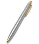 Mitrax Brand Stainless steel click pen with Gold trim